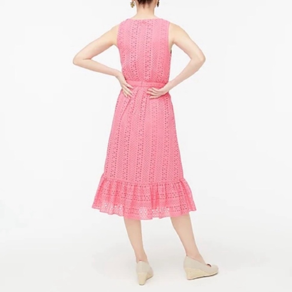 J Crew Pink Eyelet Tiered Dress